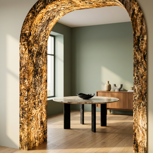 Style industriel, écologique, base en béton poli, dessus en bois, placage en pierre naturelle, design moderne pour la salle de bain d'une villa, décoration murale intérieure - Product Image 1