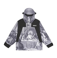 Vente en gros logo personnalisé imprimé léger Streetwear extérieur col haut veste entraîneur coupe-vent hommes