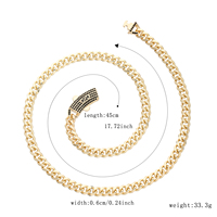 2024 nouvelle mode européenne et américaine Hip Hop bijoux 14k laiton noir ZIRCON Miami X chaîne collier et Bracelet bijoux