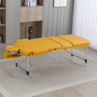 Lit de massage professionnel pliable en aluminium à trois sections, directement de l'usine, avec éponge haute densité |   OEM pour les meilleurs établissements sportifs