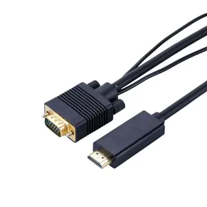 VGA zu HDMI Adapter Cable mit 3.5mm AV USB Cable Male zu Male VGA zu HDMI Adapter