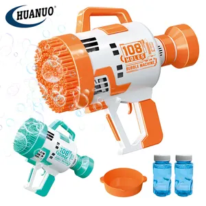 Hot Selling 108 Hole Bubble Gun Toy Bazooka Machine Bubble Gun with Colorful Light Bubble Maker for Kids Adults