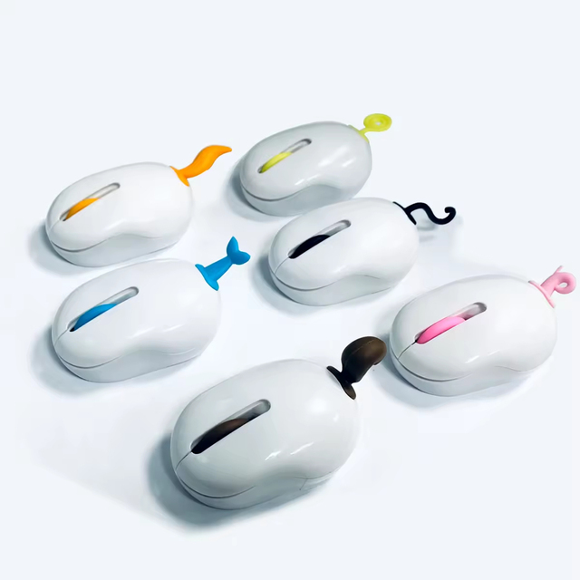 3D Design Cute Animal Tail Style Wireless Mouse2.4G Wireless BT Mouse with LED Light Ergonomic Silent Gaming Mouse