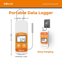 Enregistreur de données de température numérique USB Elitech RC-5+ TE avec sonde externe, enregistrement automatique PDF/Excel/TXT, enregistreur réutilisable en plastique