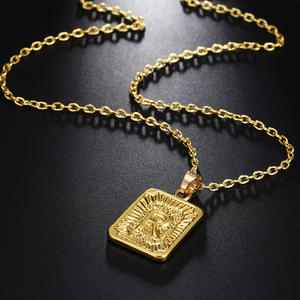 Collier pendentif en acier inoxydable avec lettre or du <span class=keywords><strong>rappeur</strong></span> hip hop - Product Image 4