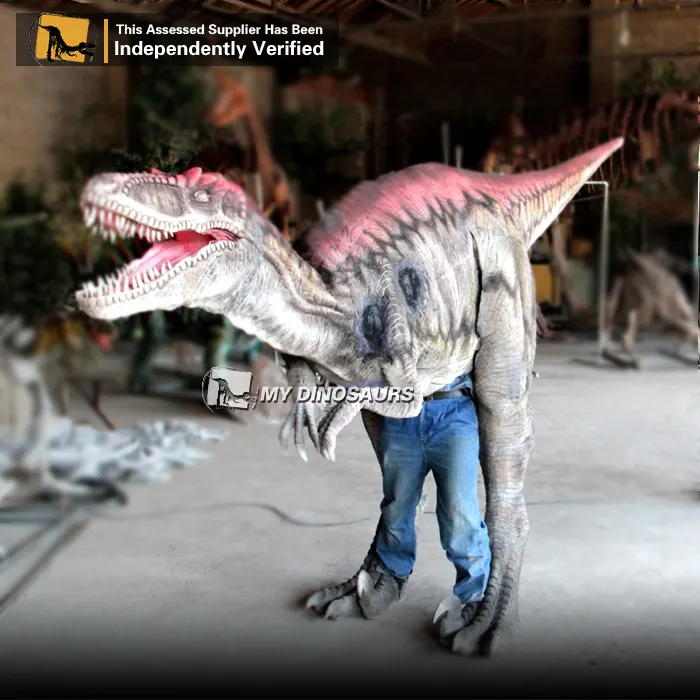 MY Dino-屋外遊園地のリアルなマネキン大人のラプター恐竜コスチューム