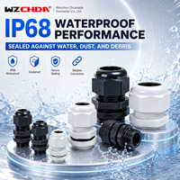 Presse-étoupe WZCHDA PG25 en matériau PA, filetage PG, étanchéité IP68 pour câbles de 18-21 mm de diamètre, usage industriel pour équipements électriques
