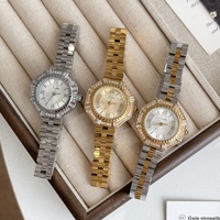 Montre à quartz Scottie 9825 vintage avec cadran romain régulé, bracelet luxueux en acier inoxydable, étanche au quotidien pour femme