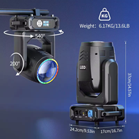 Projecteurs LED RGBW mobiles 200W, 18 prismes, DMX512, activés par le son, faisceau lumineux DJ, bande halo, pour fêtes, mariages, Noël, CRI 90 élevé