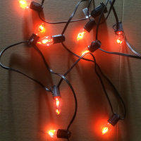 Guirlande lumineuse de noël C7, flamme scintillante, mariage, café, Patio extérieur, jardin avec câble noir