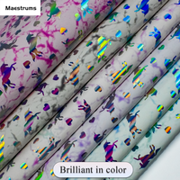 Tissu synthétique en cuir PVC laser licorne brillant irisé en rouleau pour la fabrication de sacs à main, matériaux écologiques résistants à l'eau