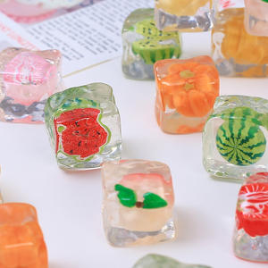 Giocattolo Trasparente a Forma di Cubetto di Ghiaccio con Frutta, Vendita Diretta dalla Fabbrica, Accessori Decorativi in Resina all'Ingrosso - Product Image 2