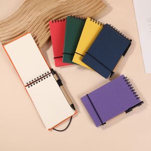 Custom Solid Color Eco-Friendly <b>Mini</b> Portable Pocket <b>Notebook</b> for Giveaways Trade Shows Flip-Up Design Spiral <b>Notebooks</b> with Pen - Product Image 3