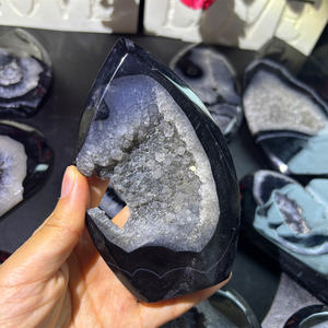 Высококачественный натуральный кристаллический камень Kindfull, исцеляющий драгоценный камень, Черный Сардоникс, украшения, хрустальные свободные камни - Product Image 6