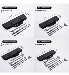 Set di Attrezzi per Acquario, Fornitura Transfrontaliera, Pinzette, Forbici in Acciaio Inox, Set da Cinque Pezzi Nero per Paesaggistica in Acquario e Terrario - Product Image 6