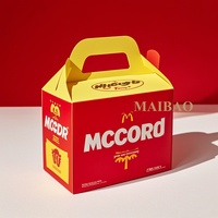 Boîte de papier personnalisable pour poulet frit et frites Boîte de papier pour poulet Paquet de hamburger alimentaire Boîte d'emballage pour repas heureux et partagé