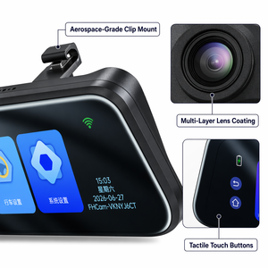 Caméra de tableau de bord 4K HDR avec écran tactile intégral de 11,8 pouces, caméra arrière 1080P, ADAS, GPS, WiFi 5,8 GHz, vision nocturne 24h/24, application OEM ODM - Product Image 6