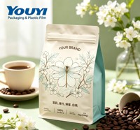 Pochettes transparentes personnalisées pour snacks, couleur et taille sur mesure, faible MOQ, logo personnalisé, qualité alimentaire pour fruits secs et grains de café premium