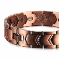 Bracelet magnétique thérapeutique pour homme en bronze rouge Cooper, style berbère, inspiré de la biologie, bracelet africain tendance