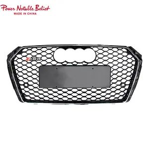 Replacement RS4 Front Grille For Audi A4 B9 A4L Center Honeycomb Mesh Grille Black High Quality Bumper Grill 2017 2018 2019
