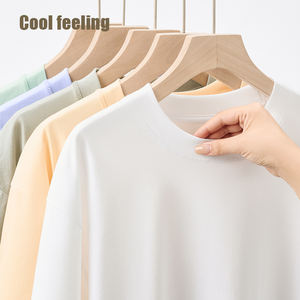 T-Shirt 2025 a <span class=keywords><strong>mezza</strong></span> <span class=keywords><strong>manica</strong></span> da 230gsm estiva Cool Feeling traspirante elastico 70% cotone 30% in poliestere Sorona T-Shirt - Product Image 1