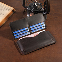 Dompet kulit sapi asli warna kustom desain kuda gila dompet kulit asli dan tempat kartu kredit belanja Bank