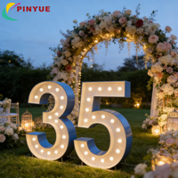 Letras y Números Luminosos LED Gigantes Personalizados, Letreros Metálicos para Bodas y Automóviles, 4 Pies, Diversas Aplicaciones