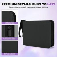 Classeur de cartes à collectionner mini personnalisable, 40 capacités, 2 pochettes, étanche, en cuir PU