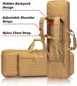 Bolsa Táctica Doble para Armas, Estuche para Rifle Molle, Cierre con Cremallera Bloqueable, Impermeable, para Caza y Tiro - Product Image 4