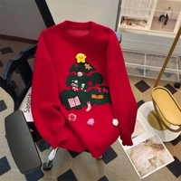 Décoration de Noël en 3D style décontracté, haut élégant amincissant pour l'automne et l'hiver