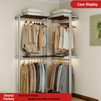 Armoire simple en métal robuste et durable pour le rangement de la chambre, placard domestique et porte-vêtements, idéale pour les appartements locatifs