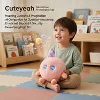 Pelota de Peluche Rosa Coral, Compañero Inteligente con IA que Habla en Más de 60 Idiomas, para Mayores de 8 Años, Carga Rápida USB-C, Aprendizaje Temprano, para la Hora de Dormir