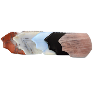 Nuovo Strumento <span class=keywords><strong>Gua</strong></span> <span class=keywords><strong>Sha</strong></span> in Giada Bianca, Raschietto per Massaggio Facciale in Pietra Naturale per Anti-Invecchiamento e Cura della Pelle - Product Image 2