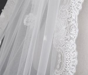 Voile de mariage en dentelle perlé, grande traine de luxe, 3.5M, perles, mariée - Product Image 3