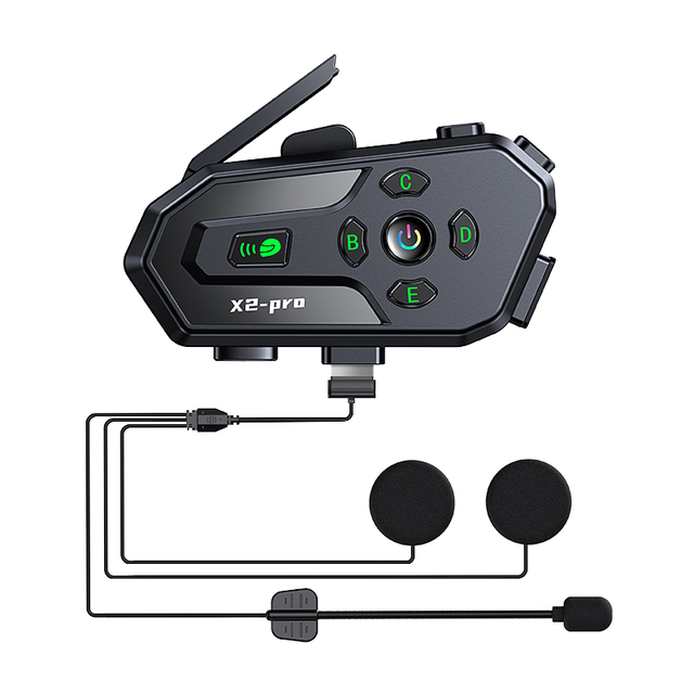 X2-Pro 2024 New Arrival 1000mah Moto Wireless Headset Intercom Earphone 6 Riders Connect 2 Riders Talk Full Duplex Music Share