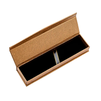 Cajas de bolígrafos de regalo vacíos Kraft marrones al por mayor con revestimiento UV de laminación mate en relieve para bolígrafos