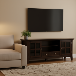 อะคาเดียน 60 นิ้ว ตู้วางทีวี สีน้ำตาลเข้ม ดีไซน์หรูหราสำหรับความบันเทิงภายในบ้าน - Product Image 2