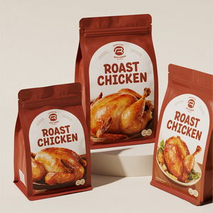 Sacs d'emballage pour poulet rôti avec poignée, personnalisables avec logo imprimé, refermables, à fermeture éclair, <span class=keywords><strong>anti</strong></span>-buée, pour micro-ondes et rôtissoire - Product Image 6