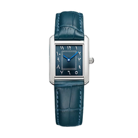 Montre pour homme de haute qualité, nouveau design, boîtier carré, cadran soleil, chiffres arabes, logo personnalisé, mouvement à quartz Citizen, bracelet en cuir