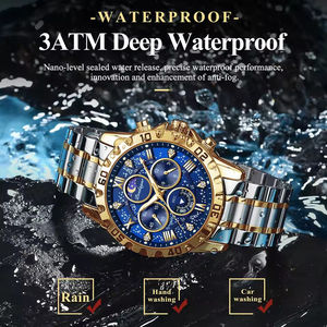 973 nuevos relojes de moda para hombre, reloj de pulsera de cuarzo con cronógrafo de acero inoxidable, reloj luminoso resistente al agua para hombres, Relojes - Product Image 4