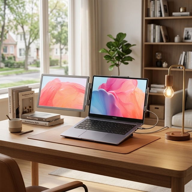 PM14R 14 Inch Portable Monitor Space-saving Extended Screen for Desktop Laptop Home Secondary Display