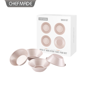 4pcs di alta qualità rotonda hamburger stampo champagne oro torta pan - Product Image 4