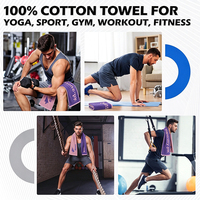 Serviette de sport personnalisée en coton 100% avec logo brodé et imprimé jacquard pour la salle de sport