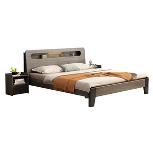 Nordic SolidWood <b>Platform</b> <b>Bed</b> <b>Double</b> King Size Multi Functional for Bedroom Hotel Guesthouse Apartment Home Furniture Wood Ash S - Product Image 6