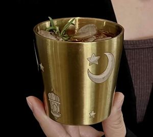 Arabic Middle Eastern Style 304 Stainless Steel Coffee & Tea Cup Vine <b>Pattern</b> Hand-Held Office Cup Can Print Logo - Product Image 2