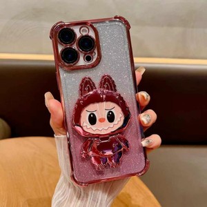 Fashion electroplate cartoon holder cute glitter phone case for iPhone 17 Air 16 pro max 15 four <b>corner</b> shockproof protect cover - Product Image 2