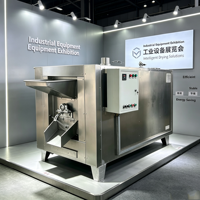 Rôtissoire à tambour motorisée multifonctionnelle en acier inoxydable KMEC pour arachides, soja, maïs et noix, usage professionnel en boulangerie, capacité 100 kg/h