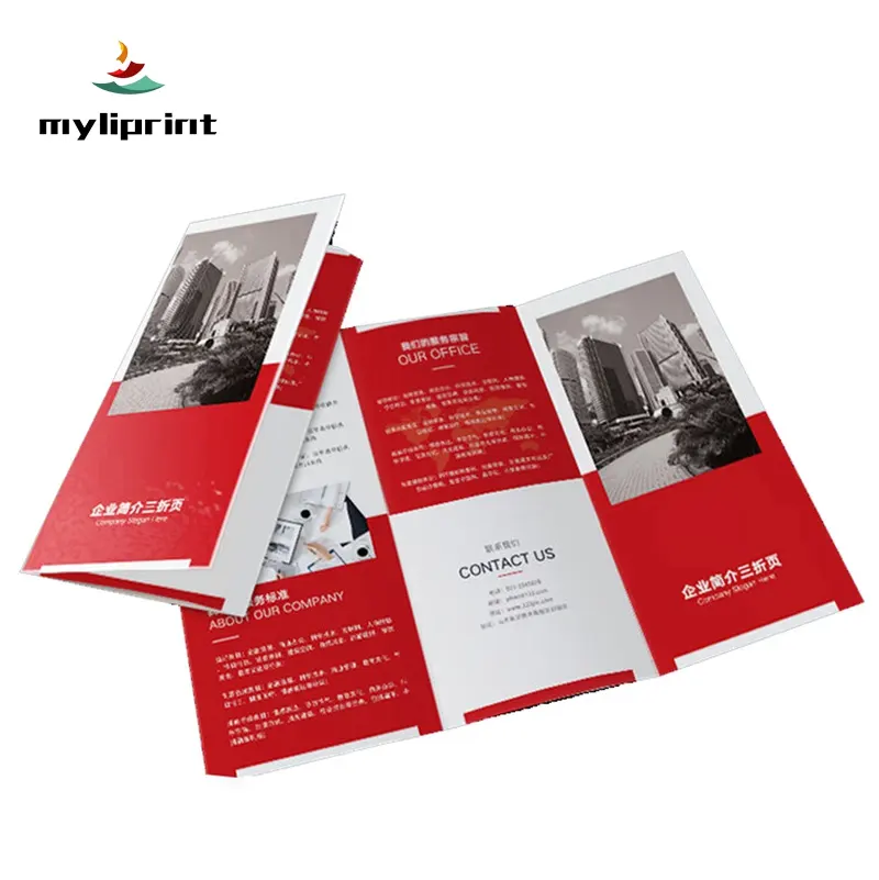Kualitas tinggi disesuaikan cetak iklan tampilan brosur selebaran cetak brosur buku lipat Tri brosur