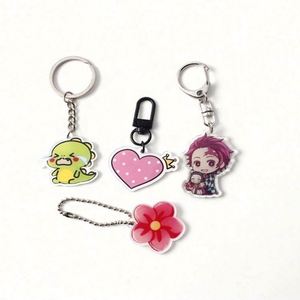 Promotional Cartoon Gift Printing <b>Anime</b> Holographic <b>Keychains</b> Custom Logo Acrylic Charms - Product Image 1