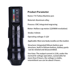 Máquina de Tatuar Inalámbrica con Batería <span class=keywords><strong>FK</strong></span> de 4.0 mm y 12 V, Batería Extraíble, 2 Baterías, Conector RCA - Product Image 2